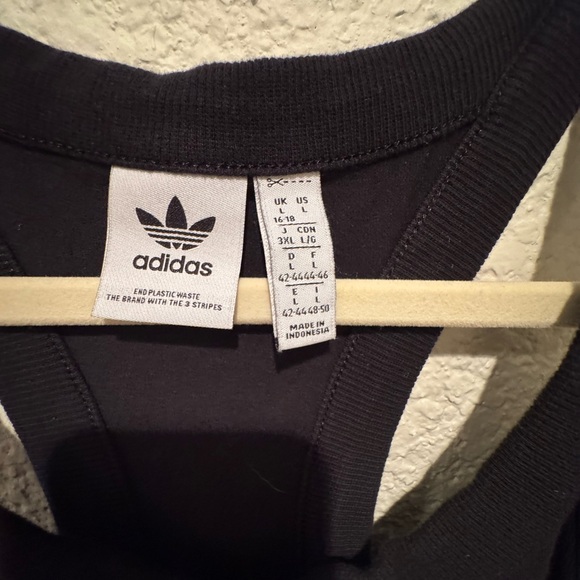 1022 ADIDAS 3 Stripe tank dress SZ L - Picture 3 of 3